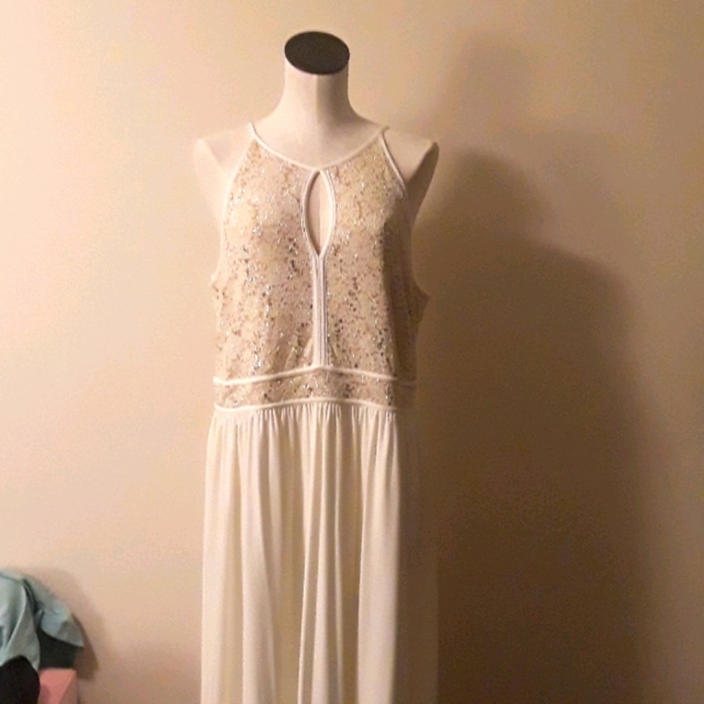 Sequin Cream Pageant Dress